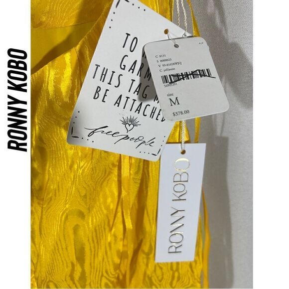 RONNY KOBO FOR FREE PEOPLE MARISSA MINI DRESS IN LEMON NWT MEDIUM - Picture 8 of 15